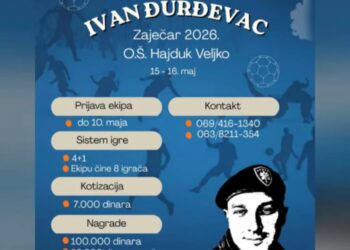 Memorijalni turnir u malom fudbalu „Ivan Đurđevac“ 15. i 16. maja u Zaječaru, prijave u toku